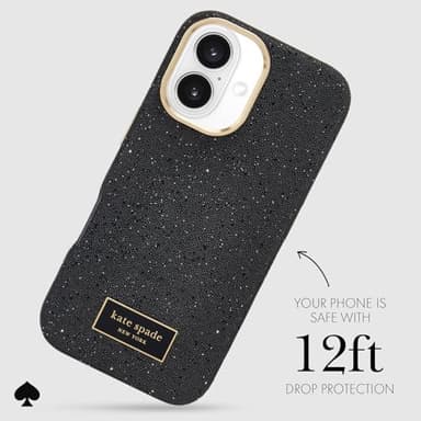 kate spade new york iPhone 16 Case - Compatible with MagSafe - Designer Phone Case - Crystal Pave Nightfall - Image 3