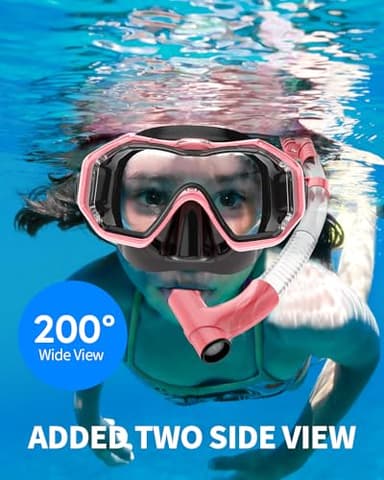 Bairuifu Kids Swim Goggles for Kids 4-16, Anti-Shattered Lens/Anti-Fog / 180 Panoramic View/Nose Cover Swimming Goggles - Image 2