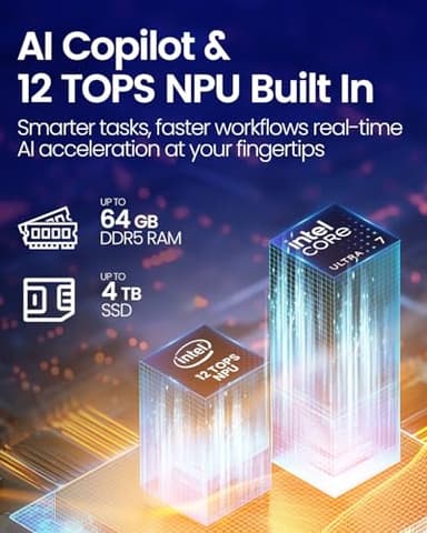 HP 17-inch Touchscreen AI Laptop - Intel Ultra 7 255U · 12 NPU Tops · Next-Gen Business Optimized Copilot · HD+ Display · Backlit KB · Privacy Camera · Win 11 Pro · w/Accessory (64GB DDR5 | 2TB SSD) - Image 3