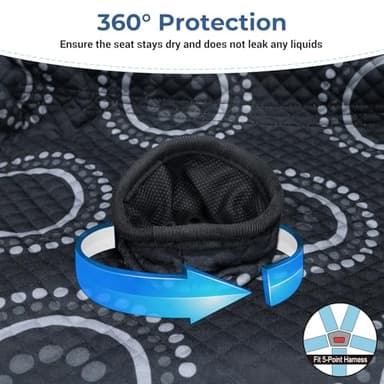 COOLBEBE Infant Car Seat Protector for Potty Training, 2 Pack Dry Waterproof Car Seat Liner Toilet Training for Baby Infant Toddler, Piddle Pads Cover Car Seat Pad for Strollers & Carseat (Black,2PC) - Image 5