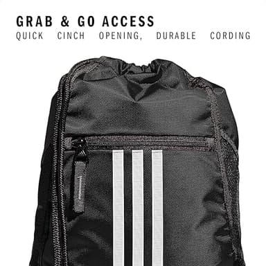 adidas Alliance Sackpack – Drawstring Backpack Small Bag for Men and Women, Black, One Size - Image 2