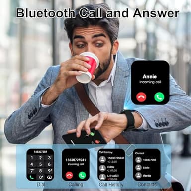 Smart Watch for Men Women(Answer/Make Calls), 1.96" HD Smartwatch, Fitness Tracker with 110+ Sport Modes, IP68 Waterproof, Heart Rate/Sleep/Step Monitor, Pedometer, Activity Tracker for Android iOS - Image 3