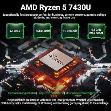 HP 2025 17 Inch Laptop Computer, 17.3 IPS FHD Business Laptop PC, AMD Ryzen 5 6-Core, 64GB RAM 2.5TB Storage (2TB SSD+512GB Docking Set), Windows 11 Pro Lifetime Office, 10-Key Number Pad - Image 4