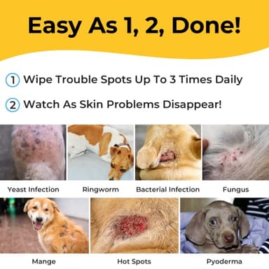 Smiling Paws Pets - Antibacterial & Antifungal Wipe for Dogs & Cats - Contains Ketoconazole & Chlorhexidine - Skin Treatment for Yeast Infection, Ringworm, Pyoderma, Bacteria & Fungus - 50ct (2 Pack) - Image 4