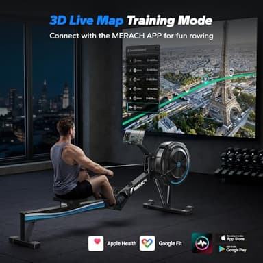 MERACH Rowing Machines for Home, Adjustable Air Resistance Professional Indoor Rowing Machine, Ergonomic Comfort Seat, Performance Monitor and Device Holder, Easy Storage - Image 7