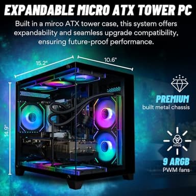 Panorama Gaming PC Desktop (NVD GeForce RTX 5070 Ti, Intel 24-Core i9-14900KF Processor, 32GB DDR5 RAM, 2TB NVMe Gen4 SSD, WiFi 6E, HDMI, Windows 11 Pro) Best 2025 Prebuilt Tower RGB Gamer Computer - Image 7