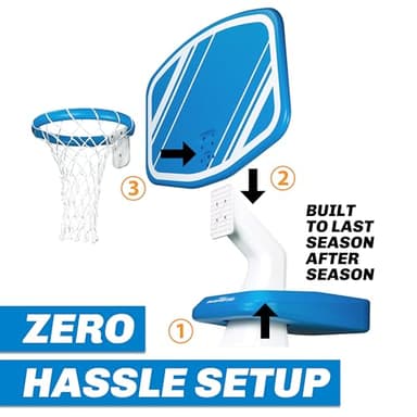 GoSports Splash Hoop Swimming Pool Basketball Game, Includes Poolside Water Basketball Hoop, 2 Balls and Pump – Choose Your Style - Image 5