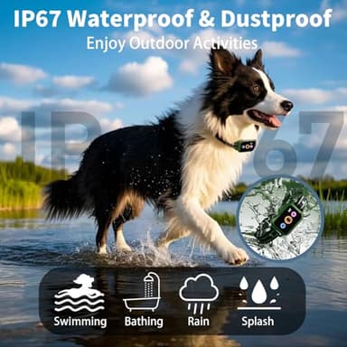Dog Training Collar with Remote - Upgraded 5 Modes with Step Counting & Light Dog Shock Collar 3300FT IP67 Waterproof Rechargeable E-Collar for Large Medium Small Dogs (Green) - Image 5