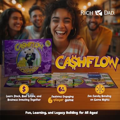 Rich Dad CASHFLOW Board Game, Educational Business & Finance Literacy Game, Ages 14 & Up - Financial Learning Games for Kids, Teens, Adults and Family - Image 2
