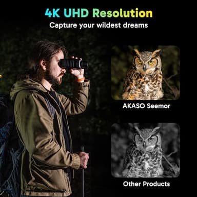 AKASO Seemor-200 Night Vision Goggles - 4K Full Color Night Vision Binoculars for Adults, App-Enabled Photo and Video Saving,AI-ISP 3280FT Viewing Range,16x Digital Zoom for Camping Hiking & Security - Image 4
