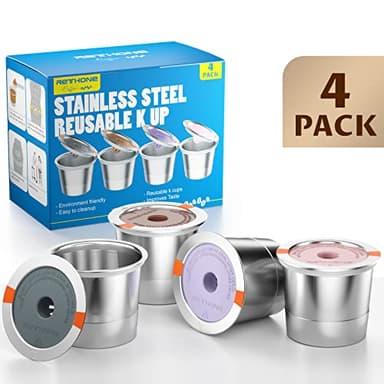 RETHONE K Cup Reusable Coffee Pods, Stainless Steel Reusable K Cups Coffee Filter Compatible with Keurig 1.0 & 2.0 Coffee Makers BPA-Free Refillable Coffee Filters (4 Pack) - Image 8