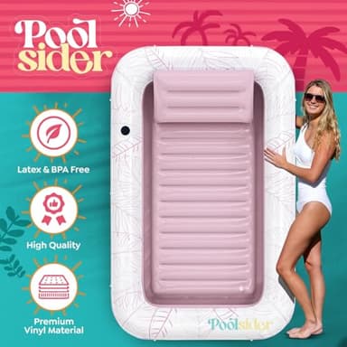 Premium Inflatable Tanning Pool Lounger | XL Inflatable Tanning Bed for Adults - 4 in 1 Multipurpose Suntan Tub | Pool Floats Adults, Inflatable Pool Float | Tanning Float - Sunbathing Pool Raft - Image 2