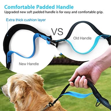 Uppetly Hands Free Dog Running Leash with Adjustable Waist Belt, Dual Handle Elastic Bungees Retractable Rope for Medium and Large Dogs, Reflective Stitches for Walking Hiking Biking (Large, 25-120lb) - Image 5