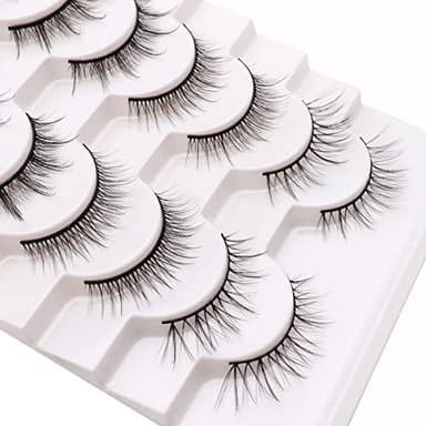 Losha Manga Lashes Fluffy Faux Mink Lashes Natural Look 5 Style Mixed Fake Eyelashes 10 Pairs Anime Lashes Look Like Individual Clusters (Mix) - Image 5