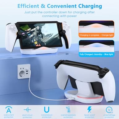 FASTSNAIL Charging Stand for PS Portal Compatible with Hard/Soft Cover, RGB Charge Station for TPU/EVA/Silicone Protective Case When Charging, Charge Holder for PlayStation 5 Portal (White) - Image 6