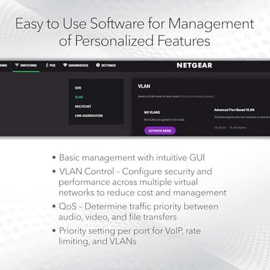 NETGEAR 8-Port Gigabit Ethernet Easy Smart Managed Essentials Switch (GS308E) - Desktop or Wall Mount, Home Network Hub, Office Ethernet Splitter, Silent Operation - Image 3
