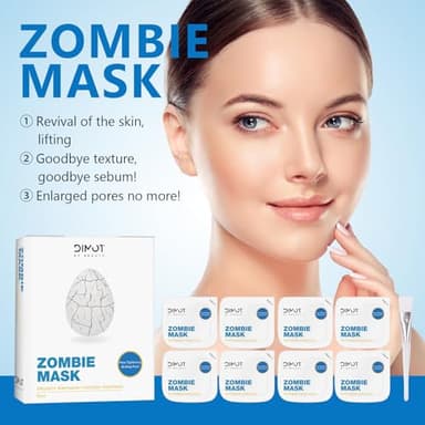 ANCAI 2025 New Zombie Facial Mask, Zombie Mask Facial, Hydrating Skincare Face Mask, Pore Tightening & Lifting Deep Cleansing Clay Mud Mask(1 Box 8Pcs) - Image 6