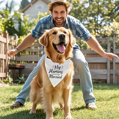 ZHTHE My Humans are Getting Married Dog Bandana, Accessories for Pet Dog Lovers Gifts, Dogs Engagement Gift, Pet Scarf Accessories White - Image 7