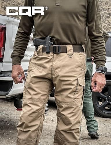 CQR Men's Tactical Pants, Water Resistant Ripstop Cargo Pants, Lightweight EDC Work Hiking Pants, Outdoor Apparel, Raider Mag Pocket Khaki, 30W x 32L - Image 5