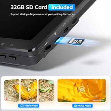 Hideal HM10 10.1" Digital Microscope: 16MP 1200X HD IPS Coin Microscope Magnifier for Error Coins with Light, 1080P LCD Soldering Microscopes for Adults with Screen, PC View, 32GB - Image 5