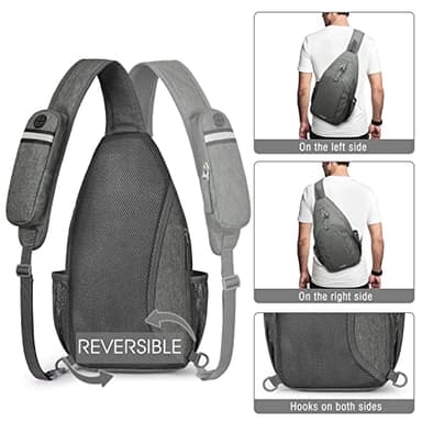 G4Free Sling Bag RFID Blocking Sling Backpack Crossbody Chest Bag Daypack for Hiking Travel(DimGray) - Image 6