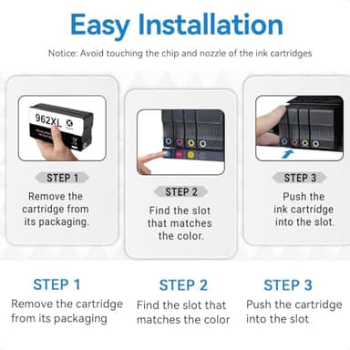 962XL Ink Cartridges Combo Pack Compatible for HP 962 962XL Ink Cartridges Combo Pack Compatible for HP Officejet Pro 9015e 9018e 9010 9025e 9015 9020 9018 Printer, 1 Black 3 Color - Image 6