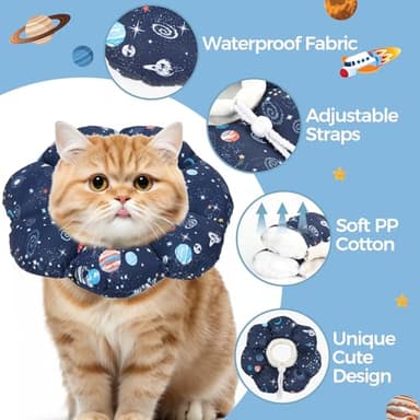 ComSaf Soft, Protective Adjustable Cat Cone Collar to Stop Licking After Surgery, Comfortable Lightweight Elizabethan Collar for Large Cat and Small Dog, Dog Recovery Collar Prevents Licking Wounds - Image 4