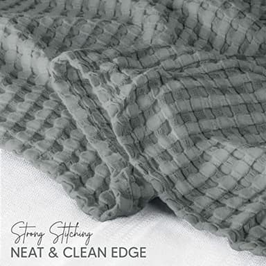 Utopia Bedding Cool Grey 100% Cotton Waffle Blanket 300 GSM [Twin - 90x72 Inch] Soft Lightweight Breathable Bed Blanket for All Season - Image 3