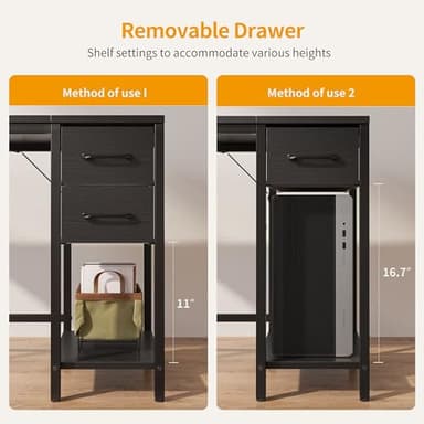 CubiCubi Computer Desk with 2 Drawers, 40 Inch Small Home Office Desk Study Writing Table, Modern Black - Image 6