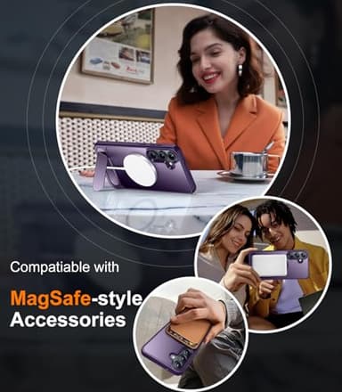 Temdan Magnetic for Samsung Galaxy S25 Plus Case, [Innovate Stand][Military Grade Drop Protection][Non Slip][Translucent Matte] Shockproof Phone Case for Galaxy S25 Plus 6.7" 2025 -Purple - Image 5