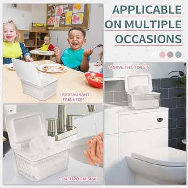 Whiidoom Wipes Dispenser, One-Handed Operation Wipe Holder for Baby & Adult, Seal-Designed Wipes Container for Bathroom Keep Diaper Wipes Fresh (White) - Image 6