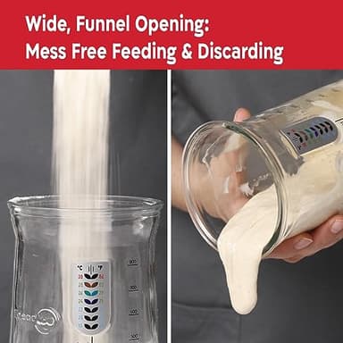 KNEADACE Pro Sourdough Bread Starter Kit - 34 oz Large Capacity Sourdough Starter Jar with 5 unique features for the perfect sour dough bread & sourdough starter kit - sourdough supplies (KA06) - Image 8