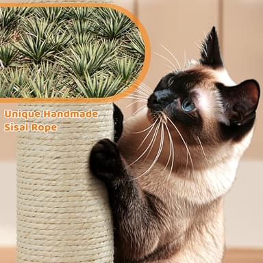 Yaheetech 42in Cat Tree Tower with Scratching Posts, Plush Condo, Ramp & Perch, Multi-Level Climber for Indoor Cats & Kittens, Light Gray - Image 8