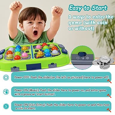 Hammer Mole Game for Toddler, Toys for 3-12 Year Old Boys and Girls, Whack Game for Kids,Gifts for 3 4 5 6+ Year Old Boys, Interactive Educational Toys with Sound and Light, PK Mode with 2 Hammers - Image 3
