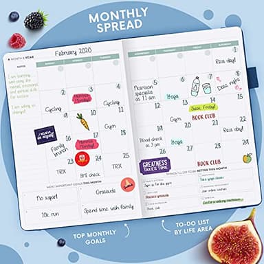 Clever Fox Wellness Planner - Weekly & Daily Health and Wellness Log, Food Journal & Meal Planner Diary for Calorie Counting, Notebook for Medical Condition Tracking, A5-Sized - Mystic Blue - Image 6