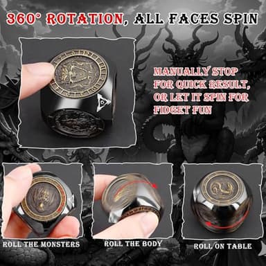 Haxtec Spinner Dice 7-in-1 Metal DND Dice Set Unique Dice Spinner Goblins Metal D&D Die for Dungeons and Dragons DND Gifts - Image 3