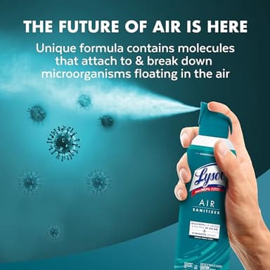 Lysol Air Sanitizer Spray with Odor Eliminator for Home & Office, Sanitizing Spray, Air Freshener Alternative, Simple Fresh Scent, 10 oz (Pack of 3) - Image 5