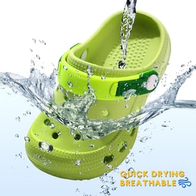 OWIF Kids Toddler Clogs Boys Girls Slip on Slides Sandals Summer Beach Pool Outdoor Water Shoes Shower Slippers,Dinosaur Black 5-6 Toddler - Image 6