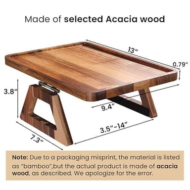 Danfoxer Acacia Wood Couch Arm Tray,Folding Sofa Armrest Tray,Couch Arm Table Clip-On Couch Desk for Drinks, Snacks,Phone,Remote Control - Image 6