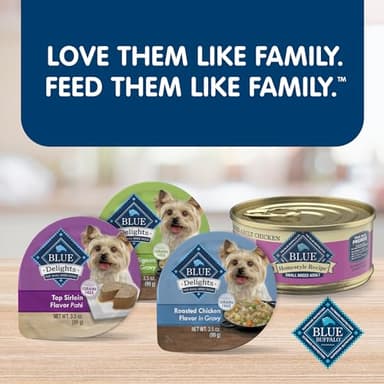 Blue Buffalo Delights Natural Adult Small Breed Wet Dog Food Cups, In Gravy, Chicken, Prime Rib and NY Strip 3.5-oz (24 Pack- 8 of Each Flavor) - Image 6