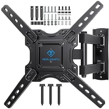 PERLESMITH Full Motion TV Wall Mount for Most 26-60 inch Flat Curved OLED 4K TVs up to 77lbs, Wall Mount TV Bracket with Swivel & Extension Arm, Tilt, Leveling, Max VESA 400x400mm, PSMFK12 - Image 1