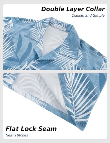 BOJIN Men's Hawaiian Shirts Casual Beach Aloha Tropical Short Sleeve Shirts BJ071 1XL - Image 6