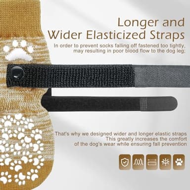EXPAWLORER Anti Slip Dog Socks to Prevent Licking Paws, Dog Shoes for Hot Pavement, Dog Booties for Small Medium Large Senior Dogs, Traction Control Boots & Paw Protectors for Hardwood Floors - Image 5