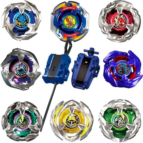 ASVEXKW Battling Set, Spinninning Top Burst Boy Combat Battling Game Set, Spinning & Launchers, Greats Birthday Gift for Boys, 8 & 10 Spinning Tops (08) - Image 1