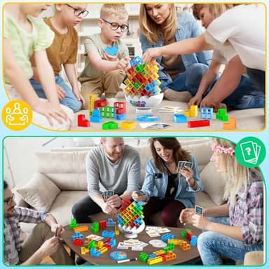 iuuoi 70Pcs Tetra Board Game for Kids & Adults 4-8 8-12, Team Building Blocks Stacking Game, Stacking Balance Toy for Family Friend, 2 Players+ Family Games - Image 6