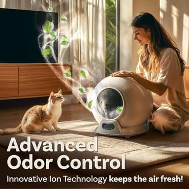 PetCove Self Cleaning Litter Box with Auto Safety Sensors for Multiple Cats - Automatic Cat Litter Box Self-Cleaning - Covered Odor Removal with APP Control - Compatible On All WiFi - Electric Robot - Image 3