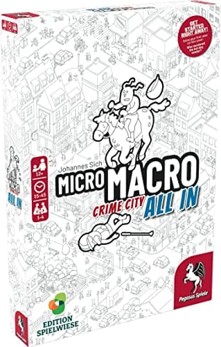 MicroMacro: Crime City 3: All in – Board Game by Pegasus Spiele - 1-4 Players – Board Games for Family – 15-45 Minutes of Gameplay – Games for Game Night – Teens and Adults Ages 14+ - English Version - Image 1