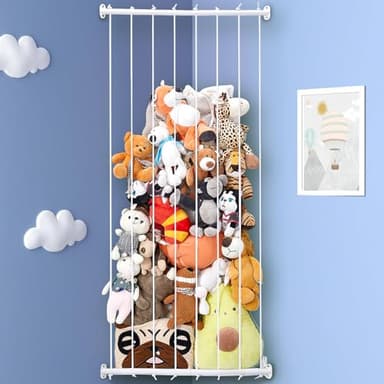 Stuffed Animal Storage - Corner Hammock Net for Plushie Toys - Zoo Style Organizer, Save Space, Perfect for Toddler Boys & Girls - Wall Decor - Image 1
