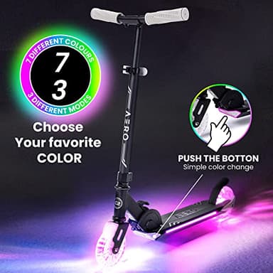 Aero Scooter for Kids 5-7 with Dynamic Lights | Boys Girls 2 Wheels Kick Scooter | Foldable & Height Adjustable, 110lbs Max - Image 2