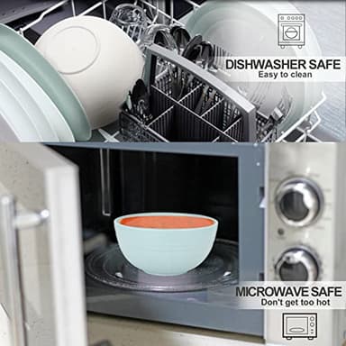 【NOT CERAMIC】Unbreakable Cereal Bowls, 25 OZ Wheat Straw Bowls Microwave and Dishwasher Safe BPA-Free Eco-Friendly Bowl Beige Color for Cereal, Serving ,Soup, Oatmeal, Pasta and Salad（Set Of 6） - Image 4